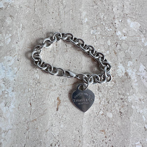 Pre-Owned TIFFANY & CO. Heart Tag Charm Bracelet #1