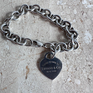 Pre-Owned TIFFANY & CO. Heart Tag Charm Bracelet #1