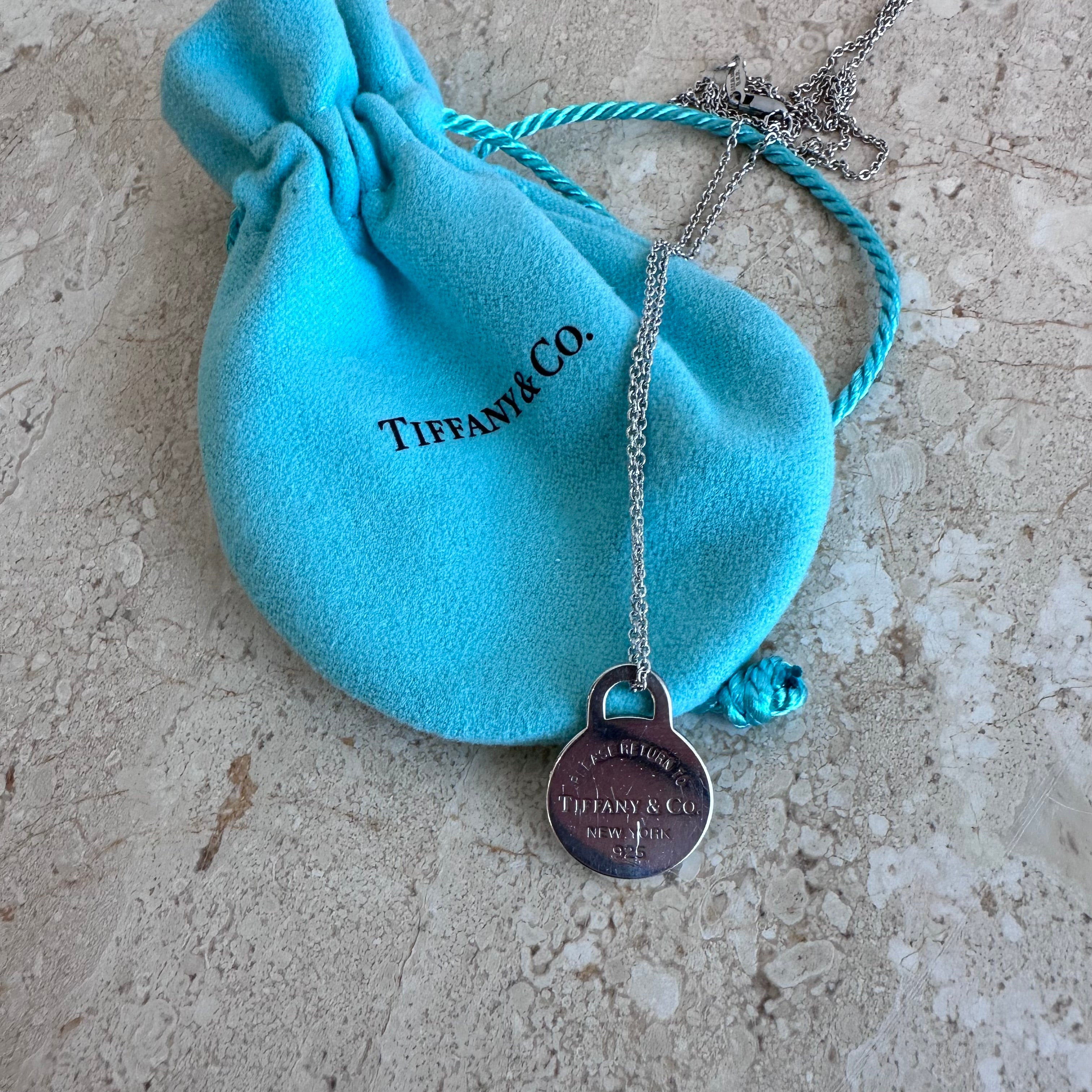 Pre-Owned TIFFANY & CO Round Tag Pendant Necklace