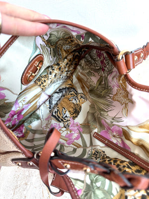 Pre-Owned SALVATORE FERRAGAMO Reversible Tiger Animal Shoulder Bag