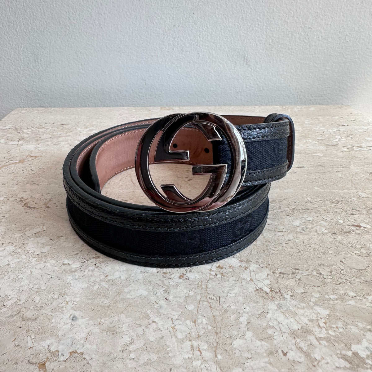 Gucci belt black monogram sales