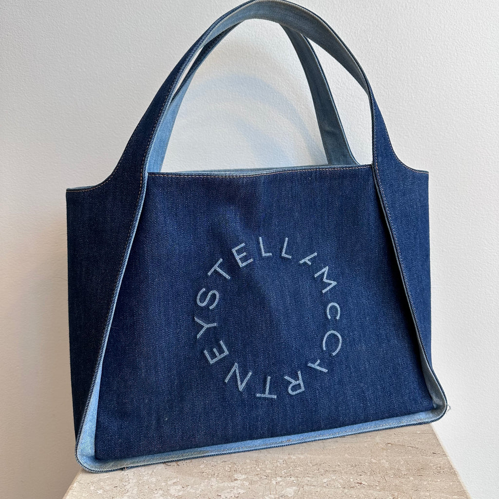 Pre-Owned STELLA MCCARTNEY Stella Logo Denim Tote Bag