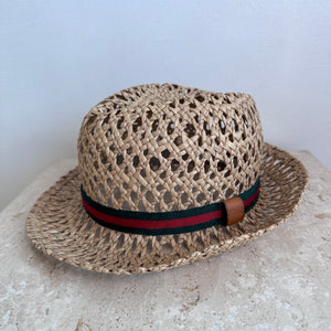 Pre-Owned GUCCI Raffia Web Hat