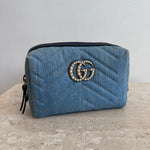 Pre-Owned GUCCI Denim & Pearl Pouch