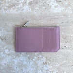 Pre-Owned SAINT LAURENT Pink Zip Card Case with Silver Foil