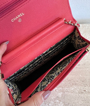 Pre-Owned CHANEL™ Coral Wallet on Chain