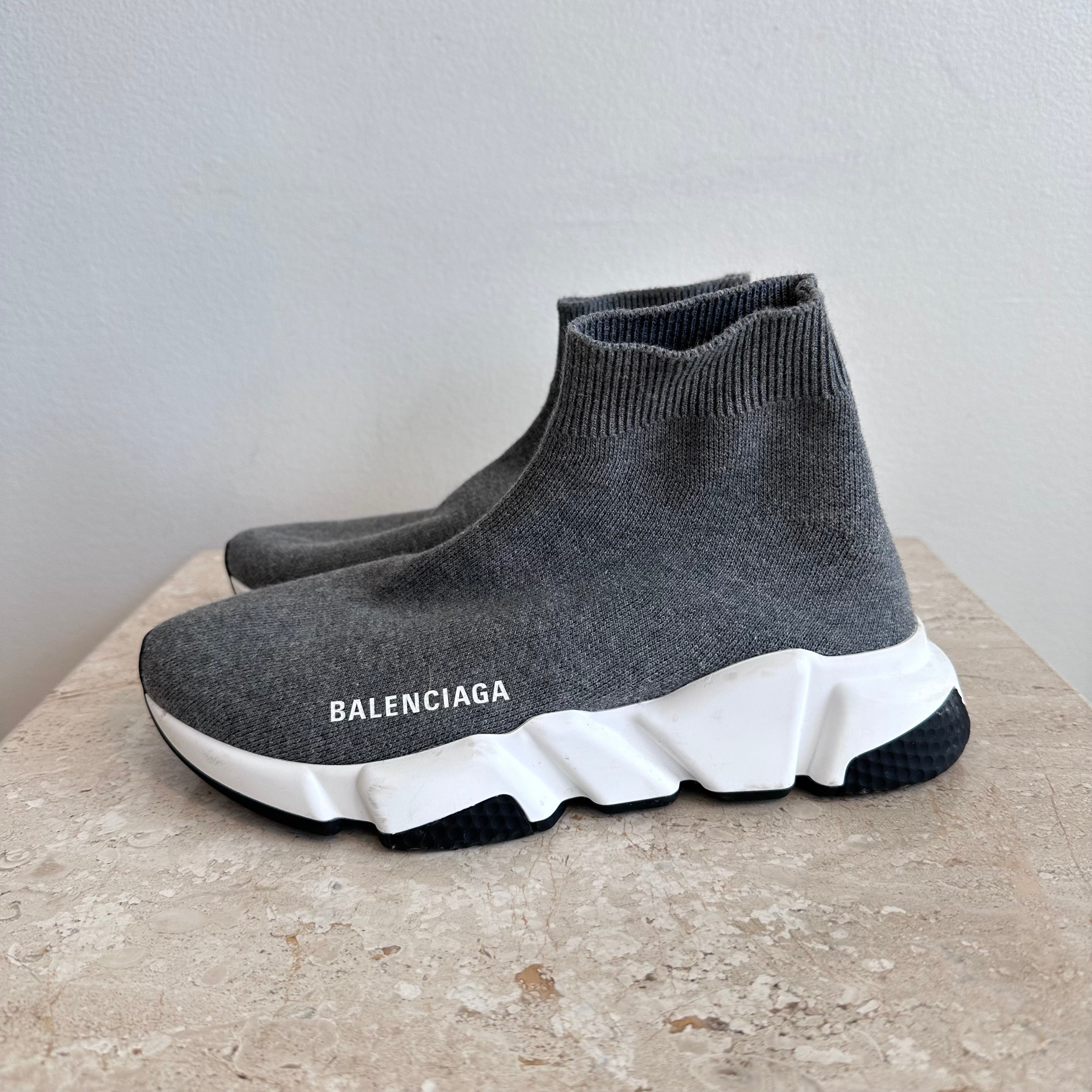 Pre-Owned BALENCIAGA Grey Speed Sneakers Size 6