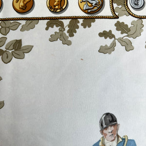 Pre-Owned HERMES Vintage Blue Le Debuche Silk Scarf - 90cm