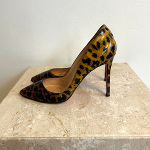 Pre-Owned CHRISTIAN LOUBOUTIN Brown Leopard Print Pigalle 100 - Size 41