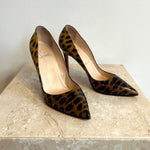 Pre-Owned CHRISTIAN LOUBOUTIN Brown Leopard Print Pigalle 100 - Size 41