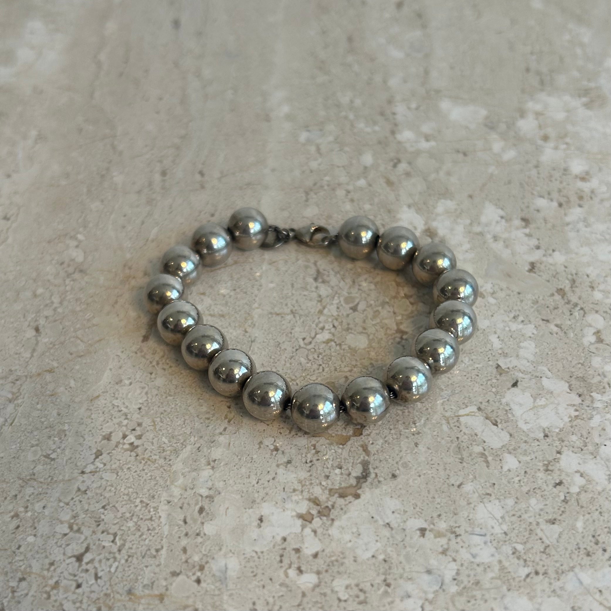 Pre-owned TIFFANY & CO. Sterling Silver Ball Bead Bracelet