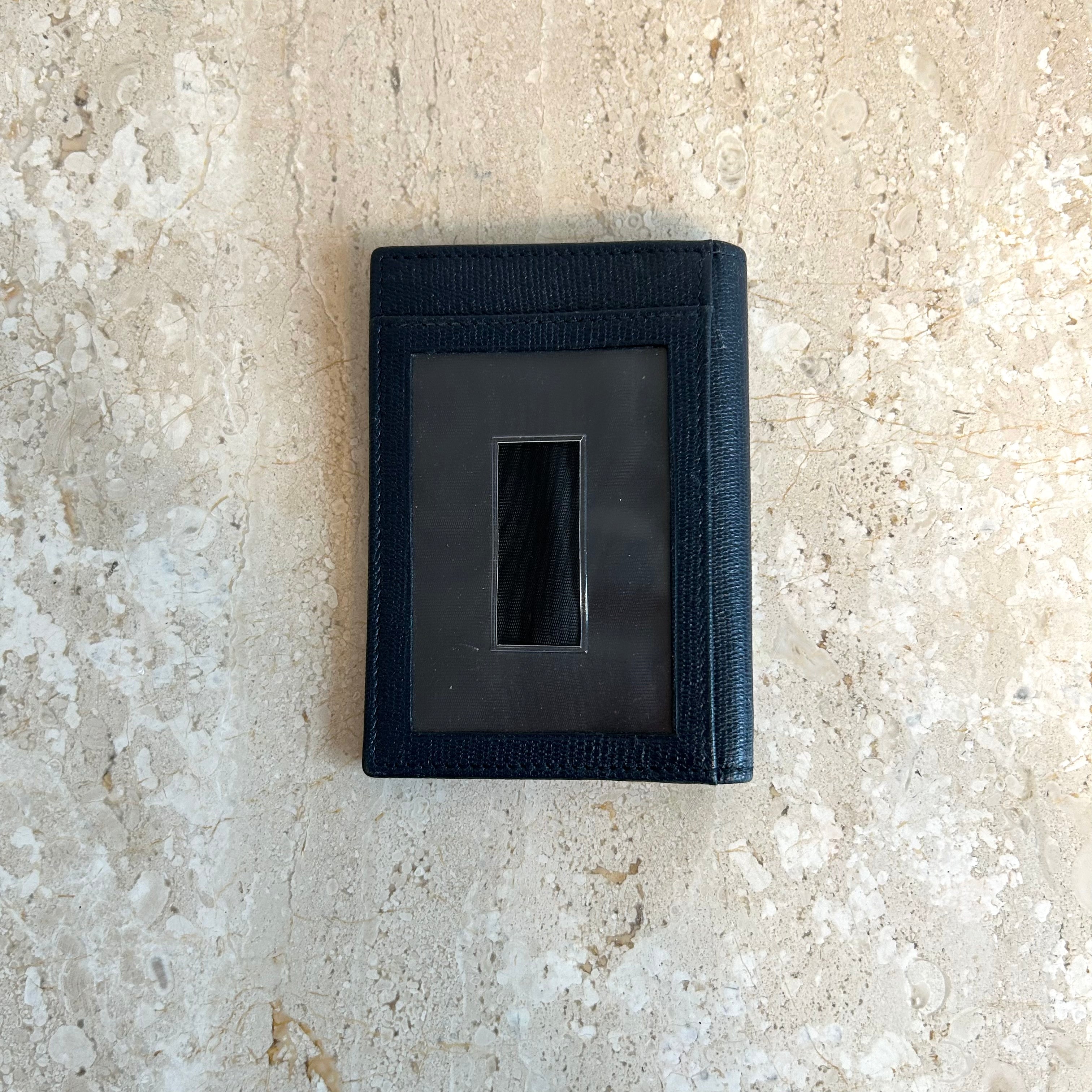 Pre-Owned SAINT LAURENT Vintage Black Leather Bi-Fold Wallet