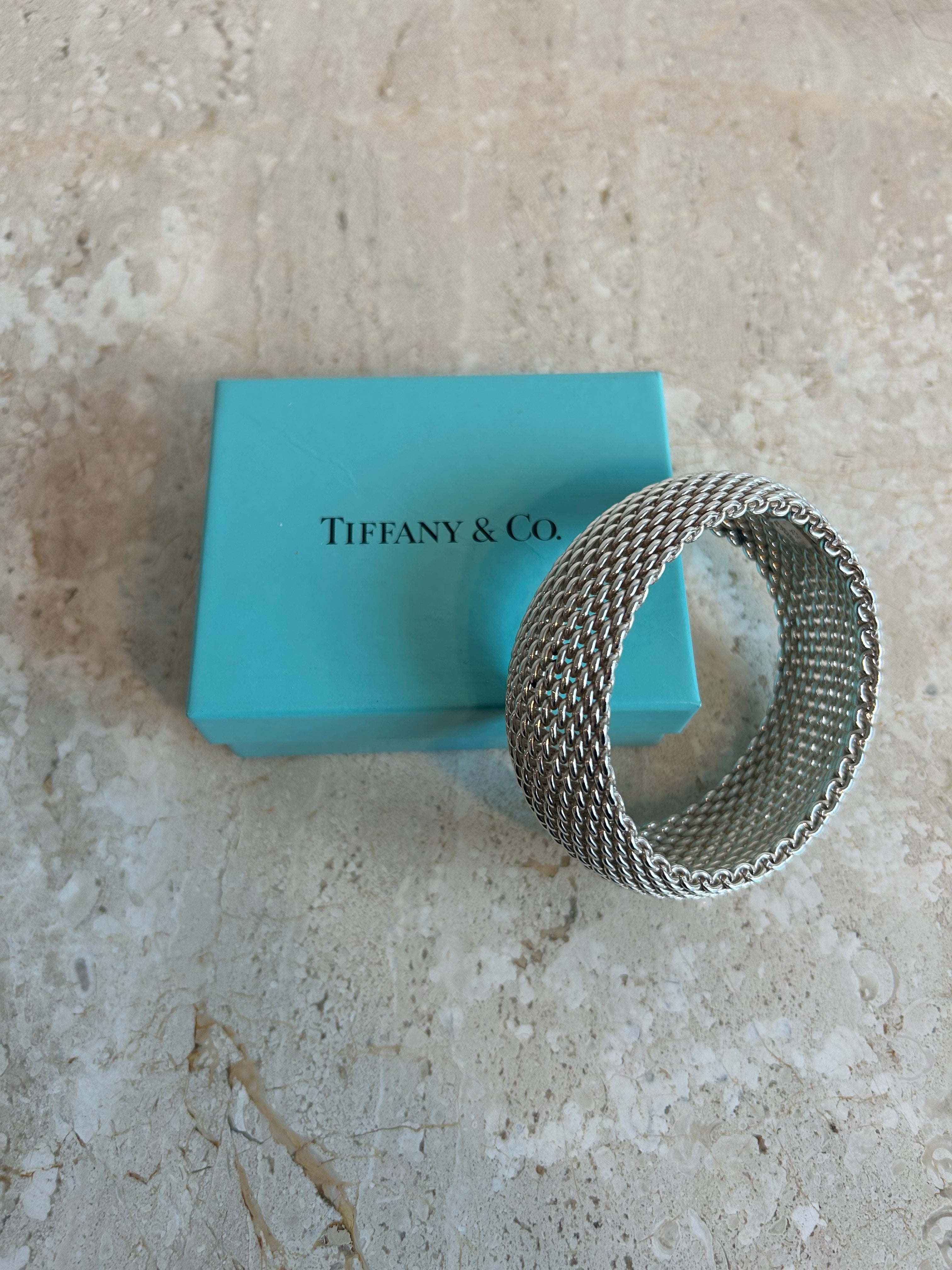 Pre-Owned TIFFANY & CO. Somerset Mesh Cuff Bangle