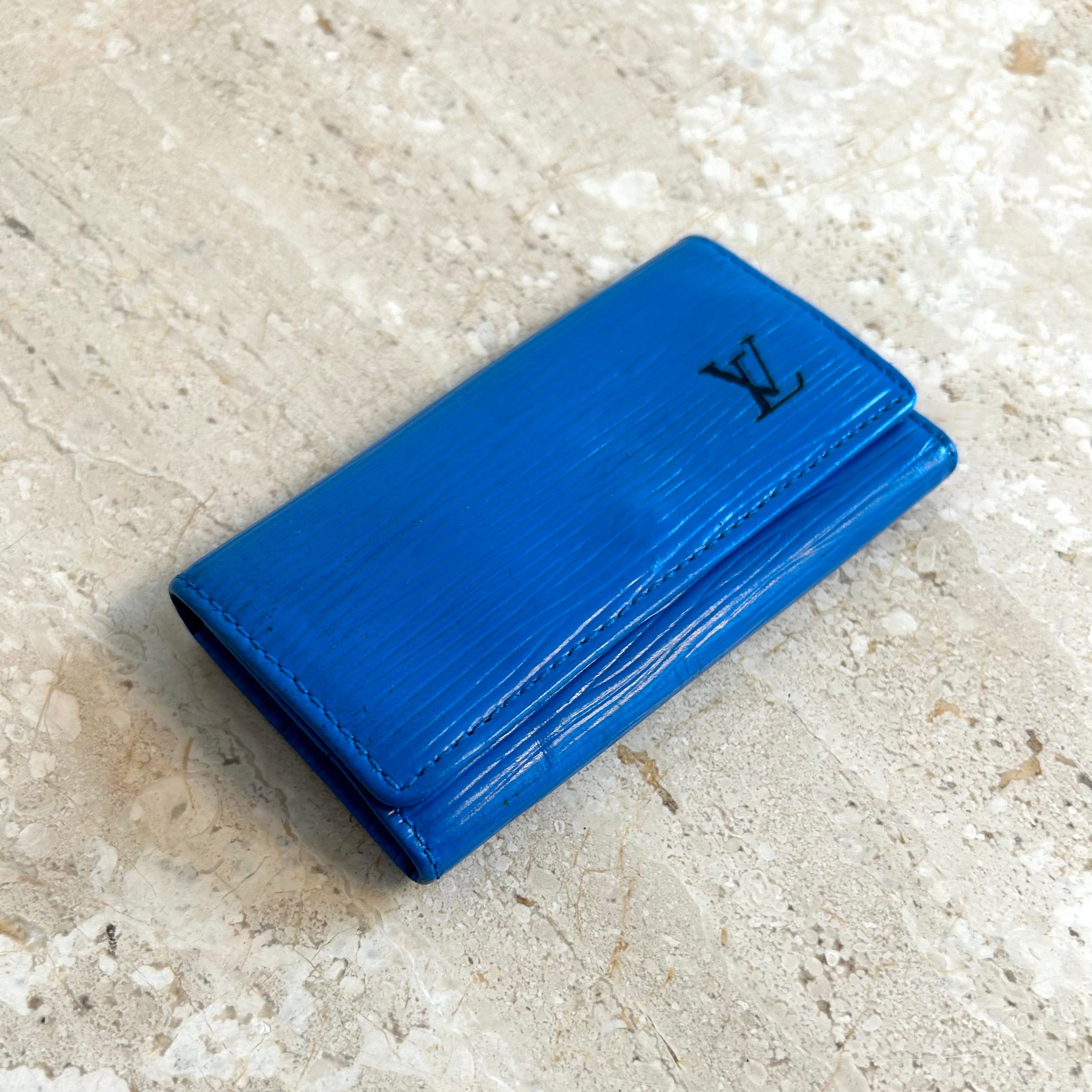 Pre-Owned LOUIS VUITTON Vintage Blue Epi Key Holder