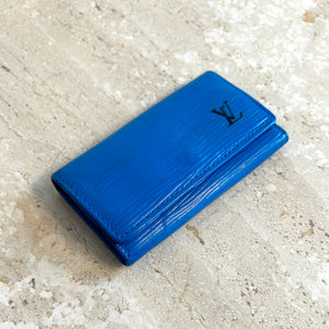 Pre-Owned LOUIS VUITTON Vintage Blue Epi Key Holder