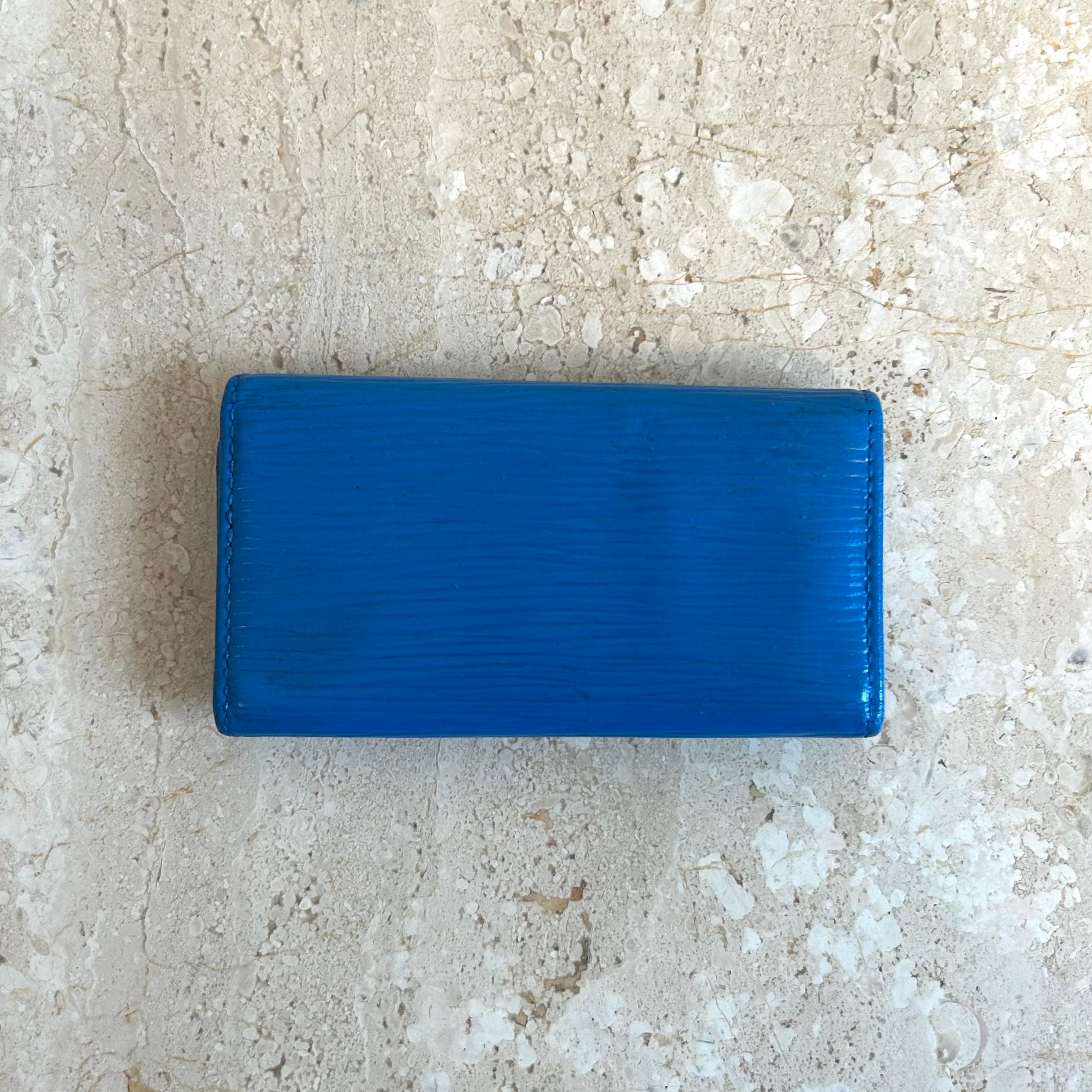 Pre-Owned LOUIS VUITTON Vintage Blue Epi Key Holder