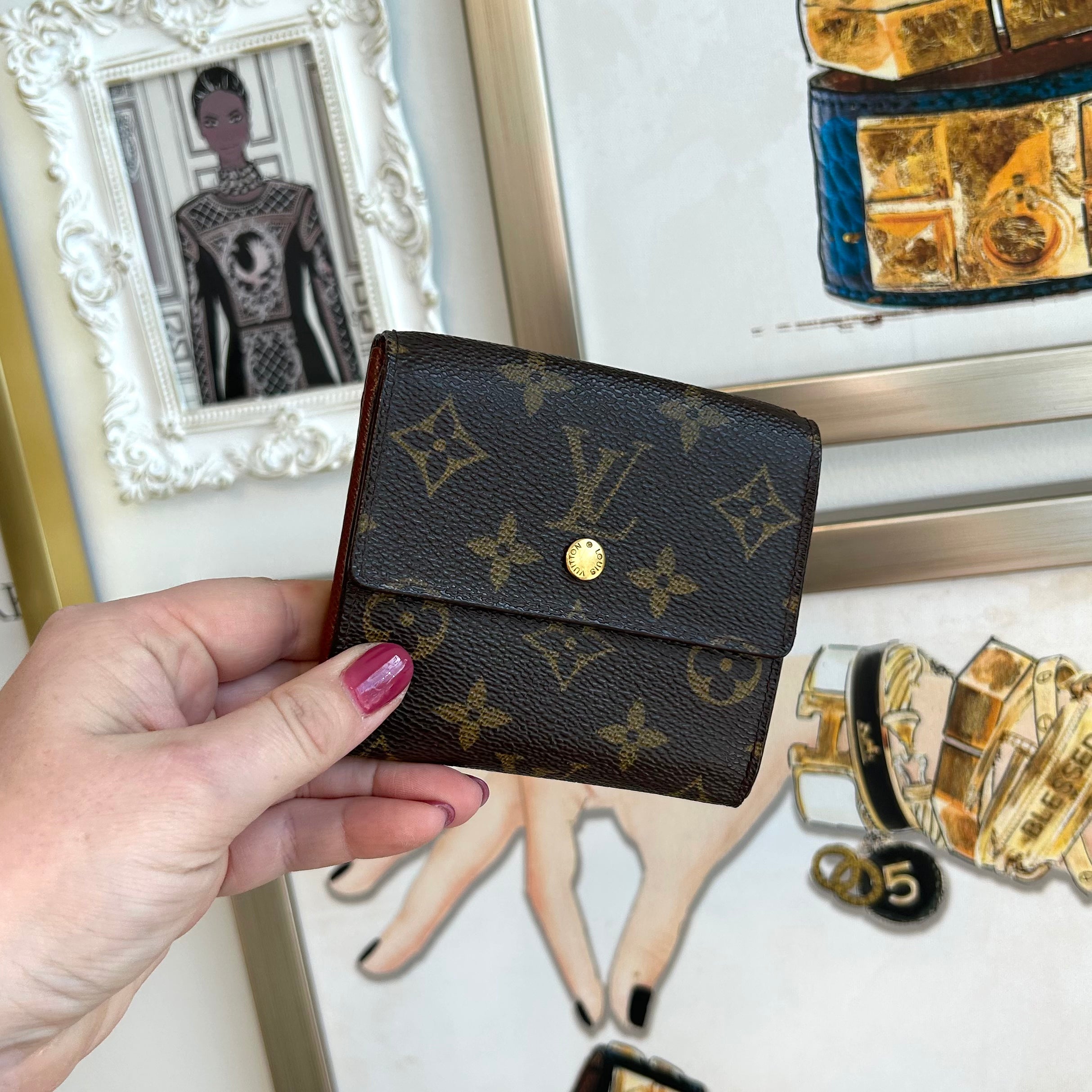 Pre-Owned LOUIS VUITTON Monogram Elise Wallet