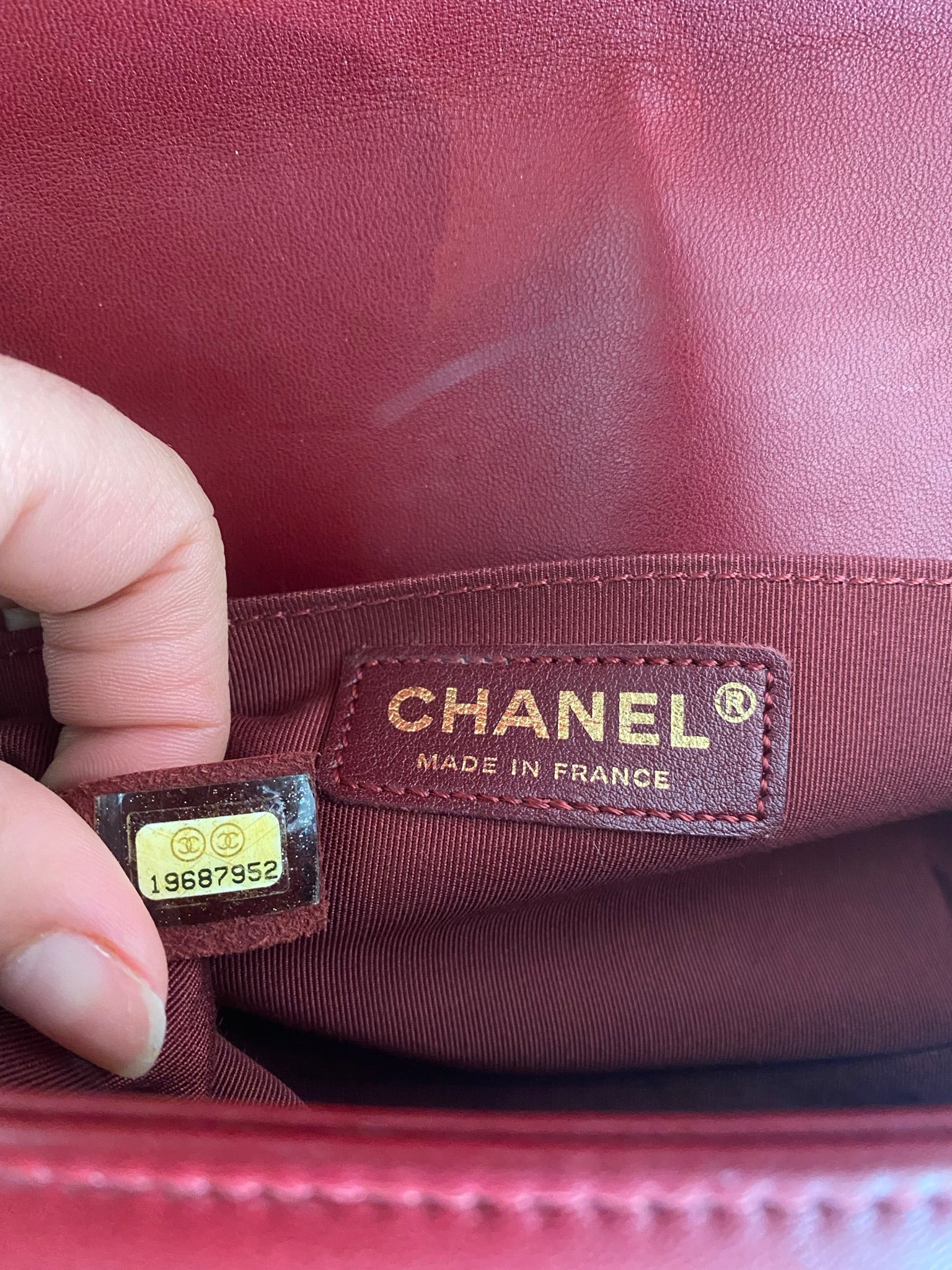 Pre-Owned CHANEL Old Medium Red Boy Bag GHW