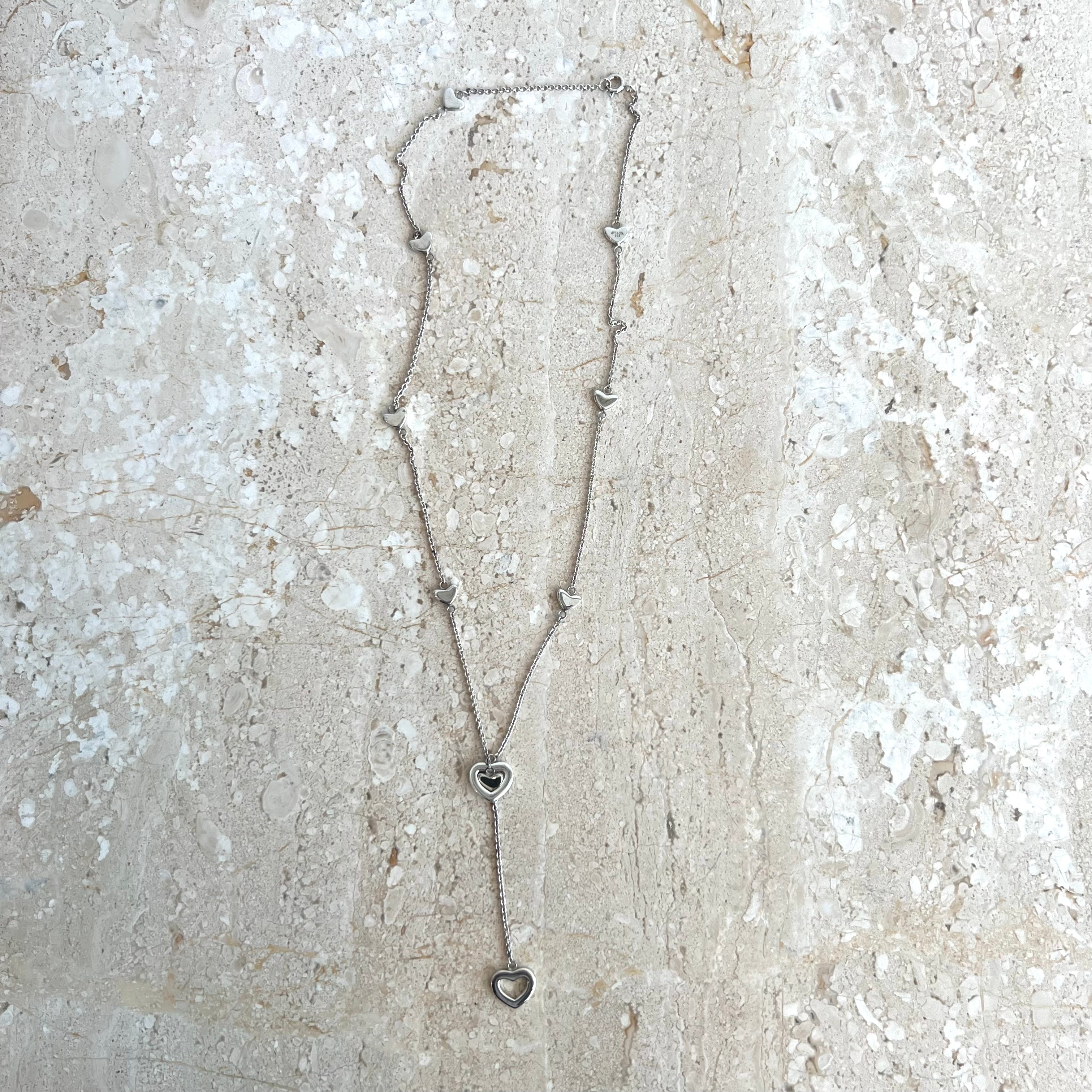 Pre-Owned TIFFANY & CO.  SS Heart Station Lariat Necklace