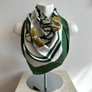 Pre-Owned HERMES Vintage Brides de Gala Racing Green Silk Scarf - 90cm