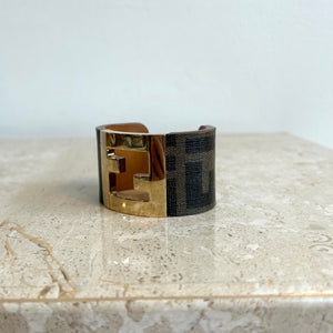 Pre-Owned FENDI Brown Zucca Canvas Cuff