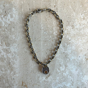 Pre-Owned DAVID YURMAN Two-Tone Padlock Pendant Necklace