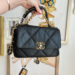 Pre-Owned CHANEL™ 19 Black Lambskin Handbag