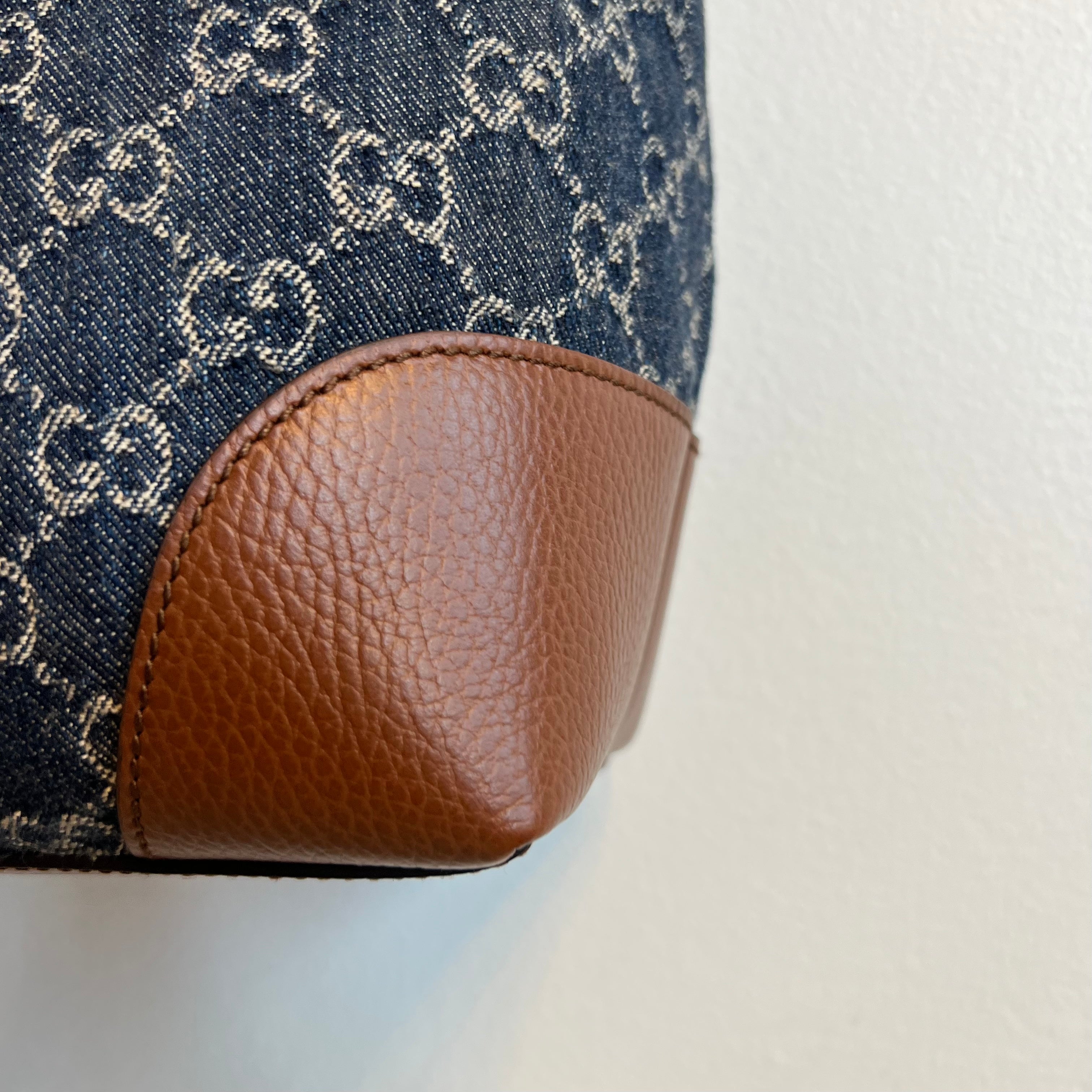 Pre-Owned GUCCI Ophidia GG Jacquard Denim Tote Medium