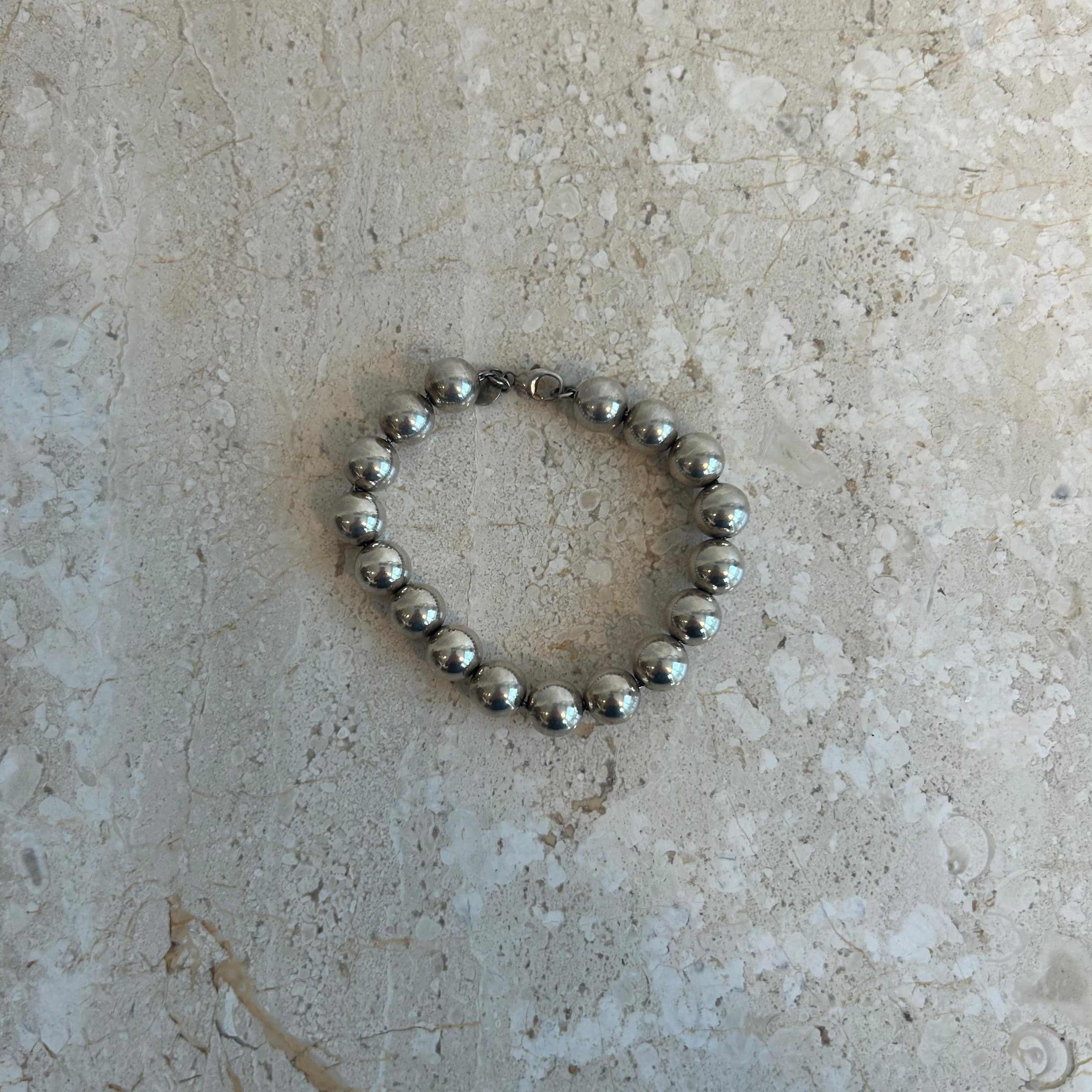 Pre-owned TIFFANY & CO. Sterling Silver Ball Bead Bracelet
