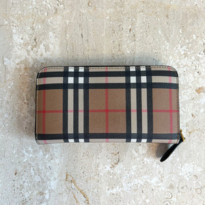 Pre-Owned BURBERRY Elmore Vintage Check Zip Around Wallet