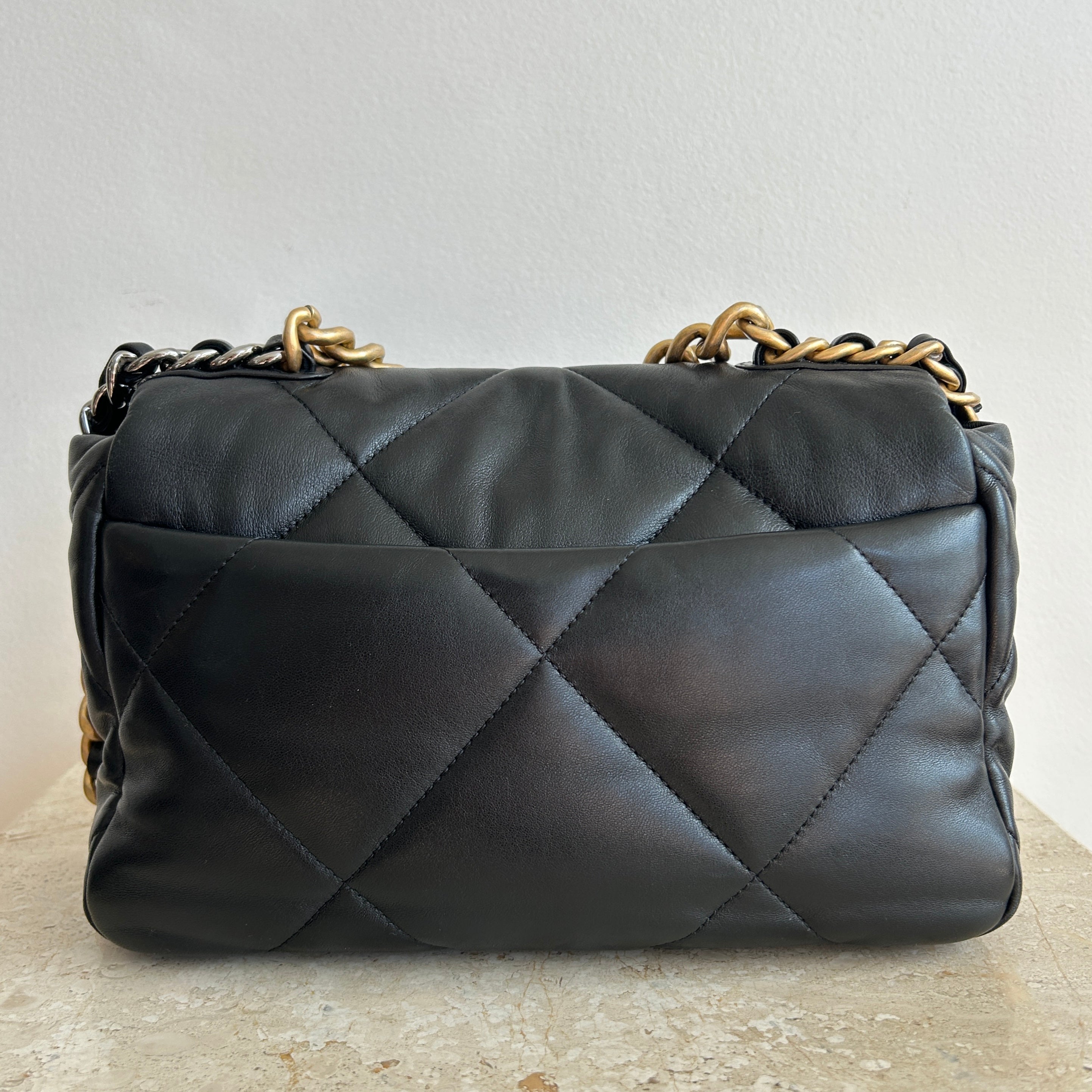 Pre-Owned CHANEL™ 19 Black Lambskin Handbag