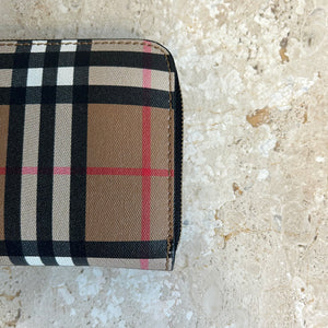 Pre-Owned BURBERRY Elmore Vintage Check Zip Around Wallet