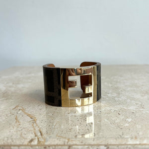Pre-Owned FENDI Brown Zucca Canvas Cuff