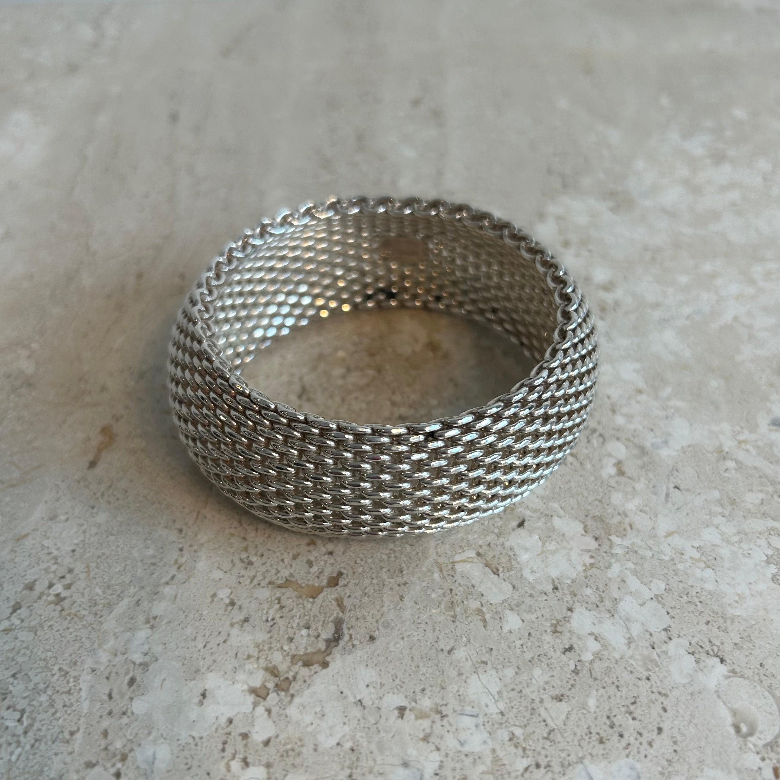 Pre-Owned TIFFANY & CO. Somerset Mesh Cuff Bangle