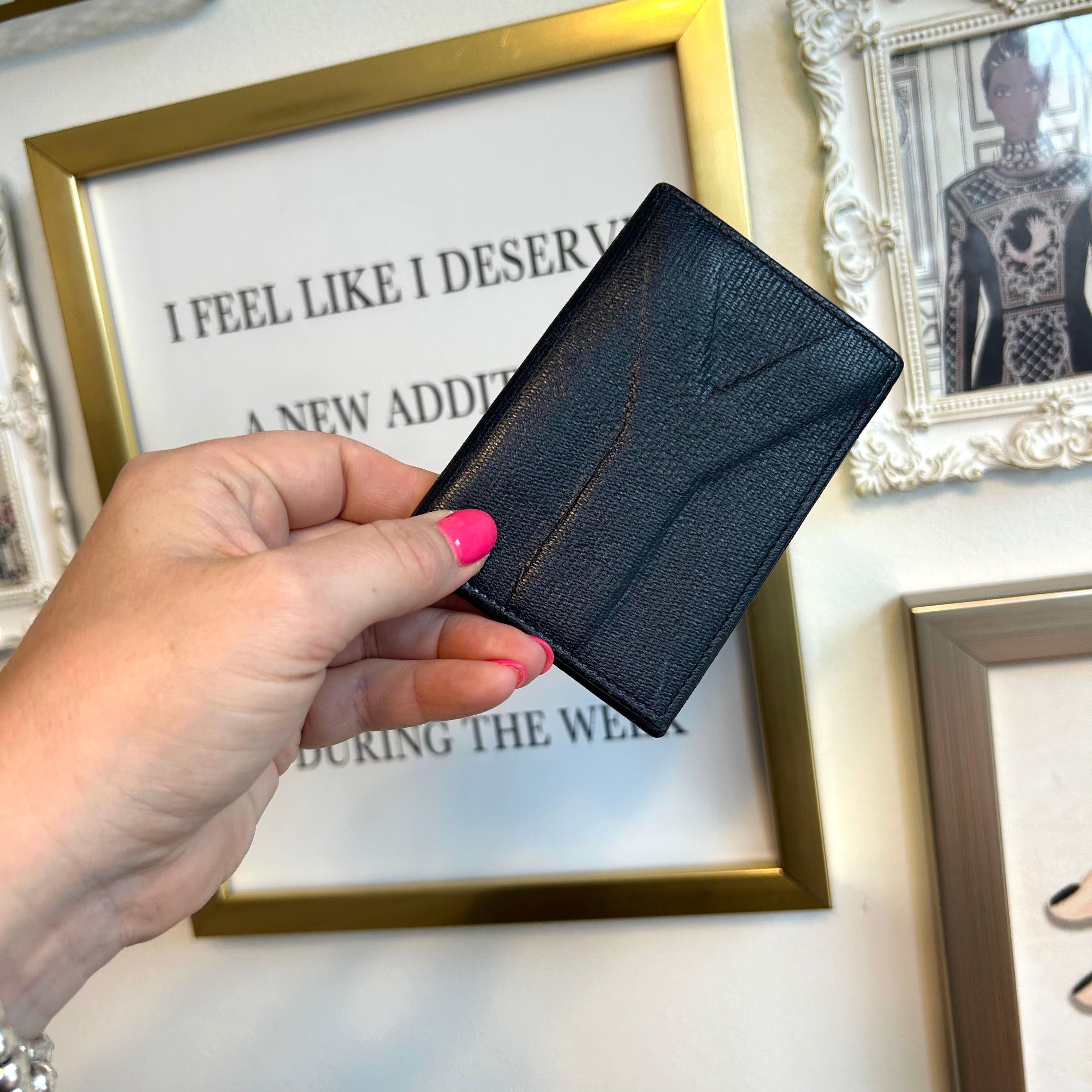 Pre-Owned SAINT LAURENT Vintage Black Leather Bi-Fold Wallet