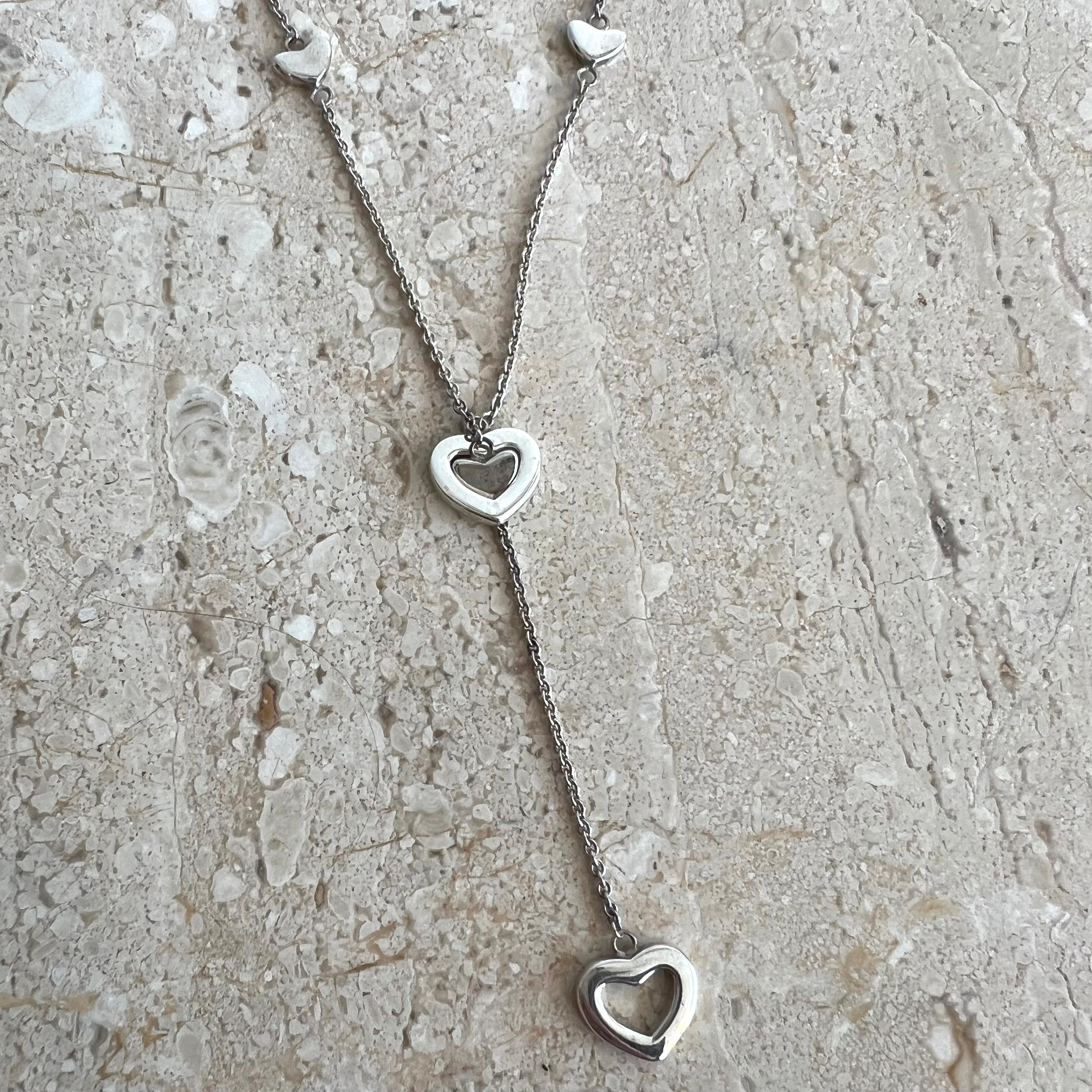 Pre-Owned TIFFANY & CO.  SS Heart Station Lariat Necklace