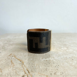 Pre-Owned FENDI Brown Zucca Canvas Cuff