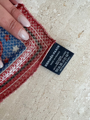 Pre-Owned HERMES Coaching Red White & Blue Bandana Disco 55