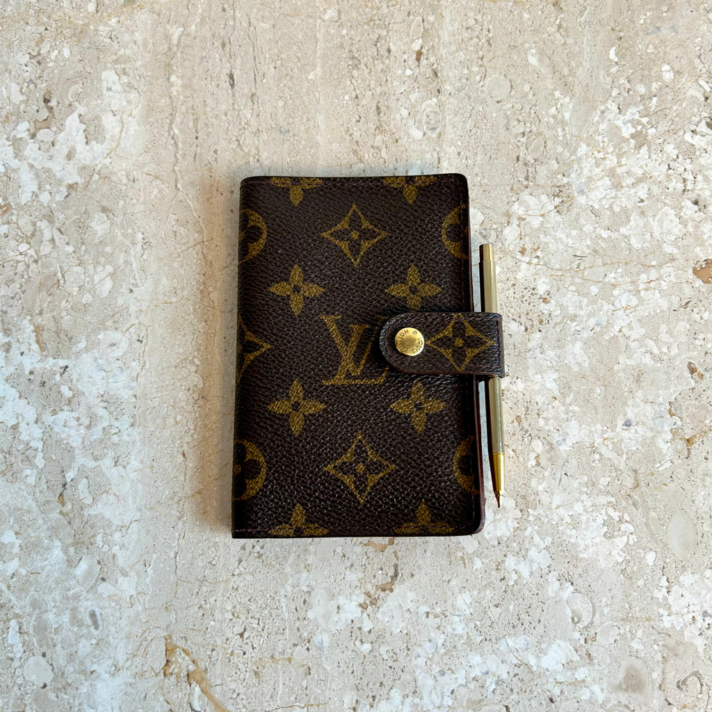 Pre-Owned LOUIS VUITTON Vintage Monogram Mini Planner with Gold Mechanical Pencil