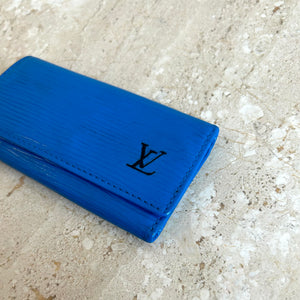 Pre-Owned LOUIS VUITTON Vintage Blue Epi Key Holder