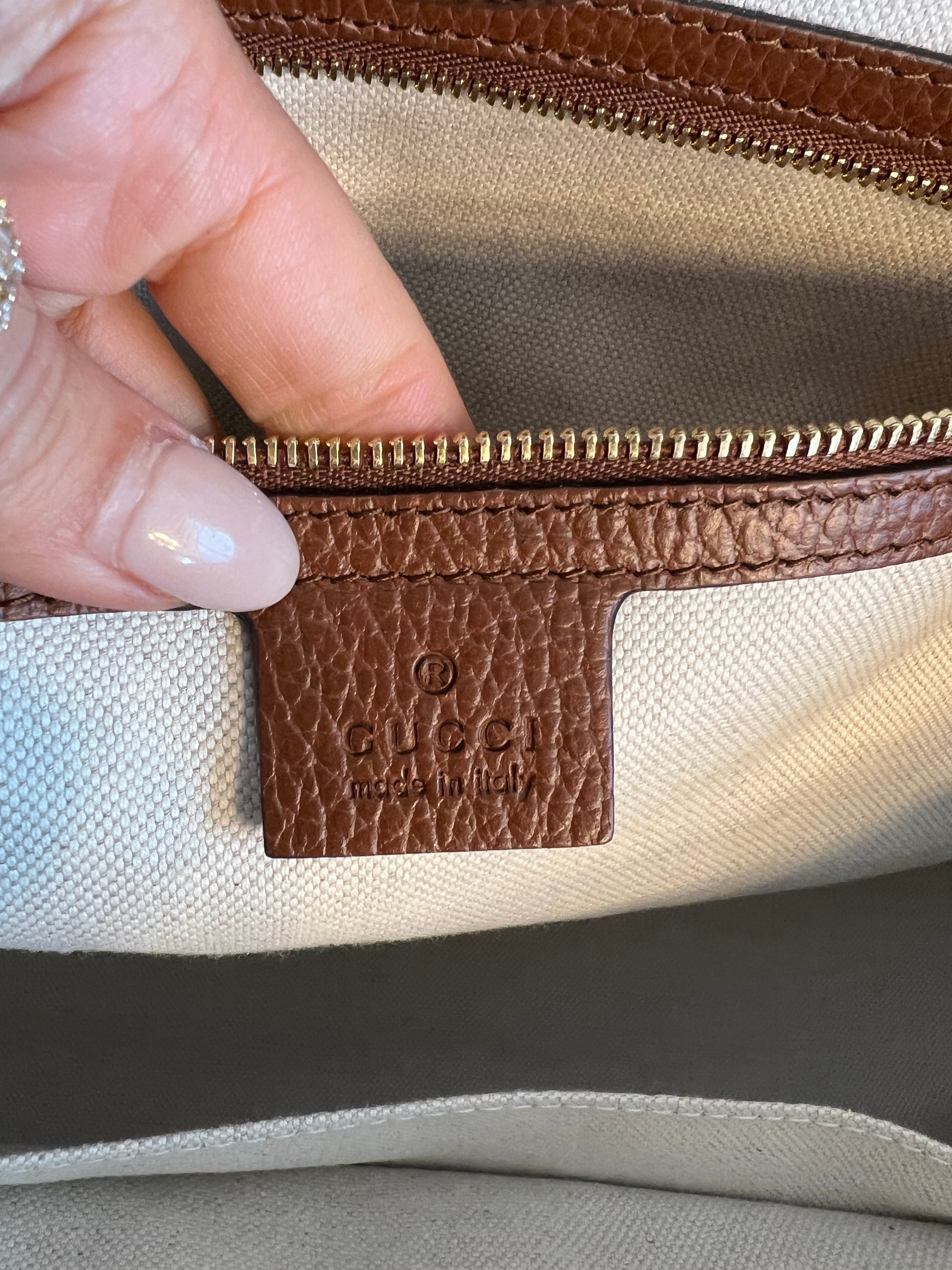 Pre-Owned GUCCI Ophidia GG Jacquard Denim Tote Medium