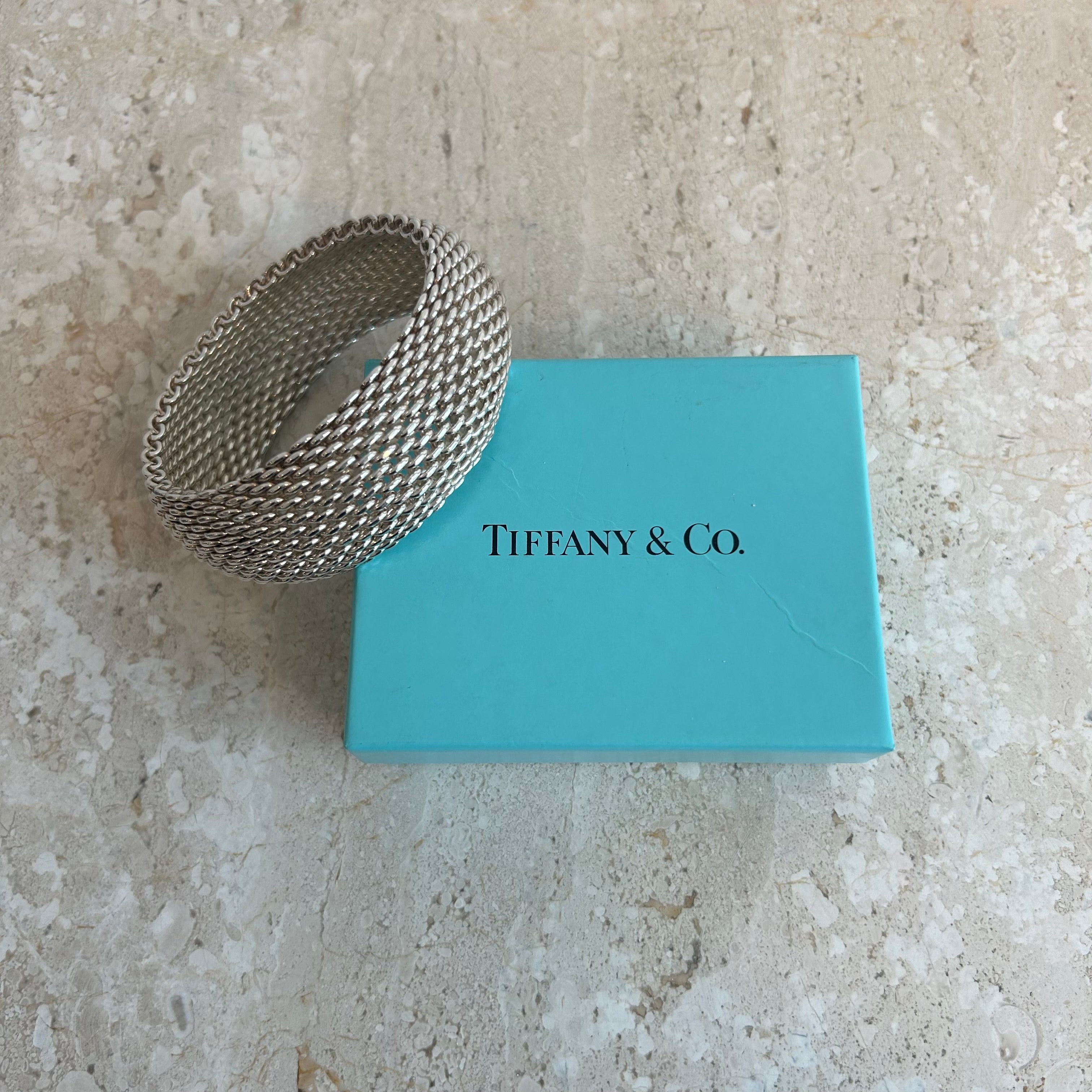Pre-Owned TIFFANY & CO. Somerset Mesh Cuff Bangle