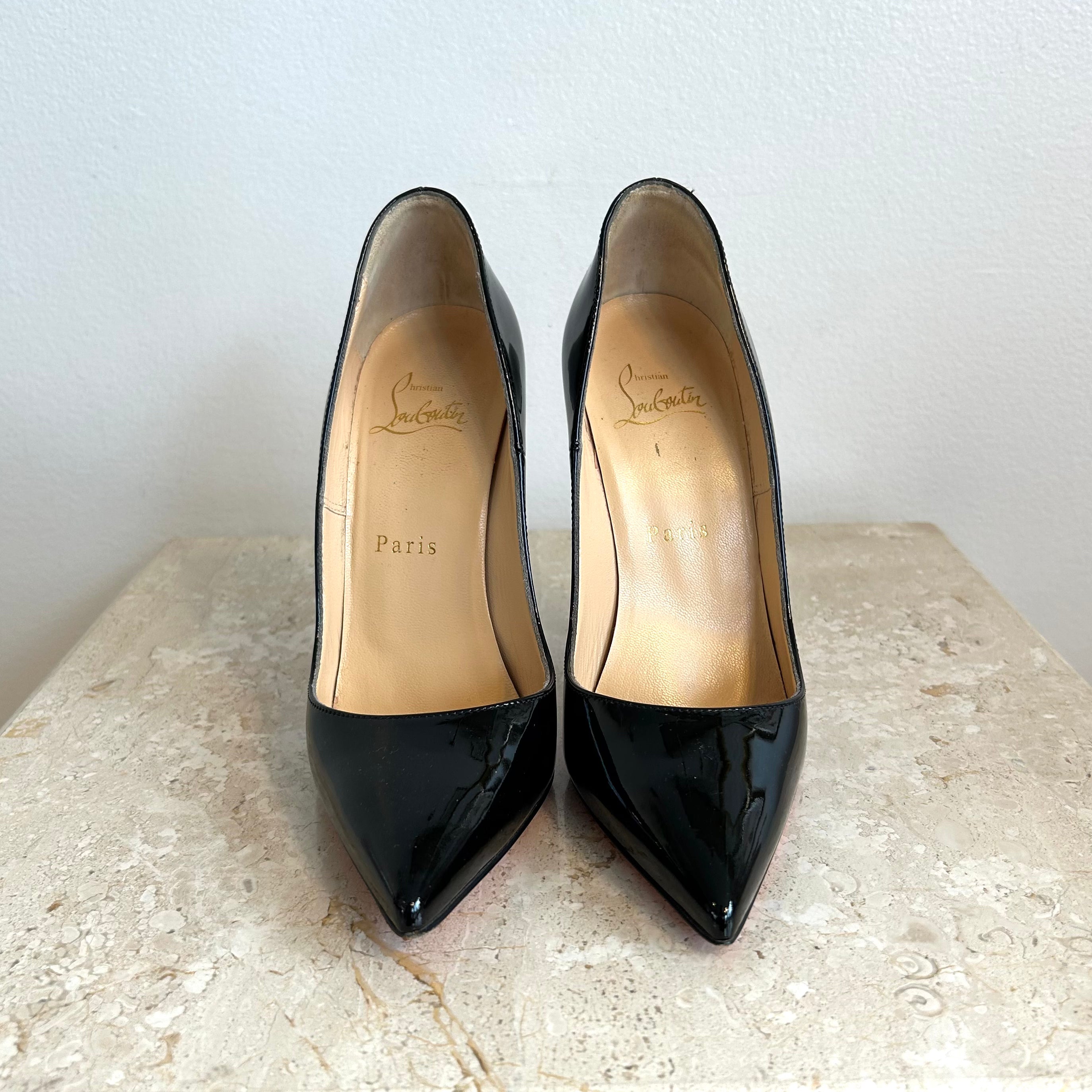 Pre-Owned CHRISTIAN LOUBOUTIN So Kate 120 Black Patent Pump - Size 36.5