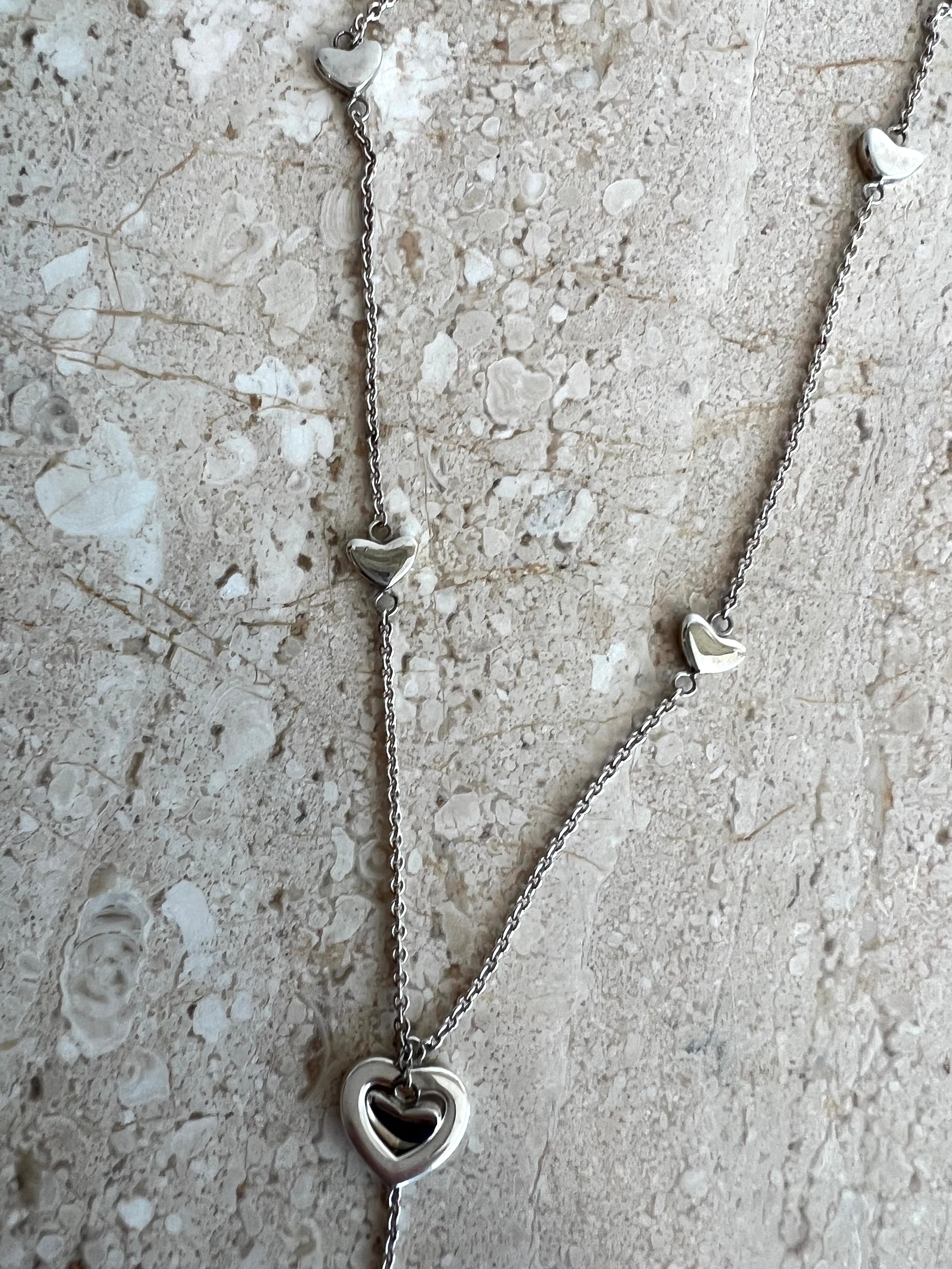 Pre-Owned TIFFANY & CO.  SS Heart Station Lariat Necklace