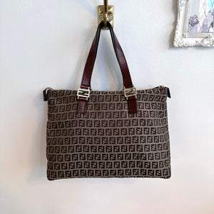 Fendi zucchino canvas tote bag hotsell