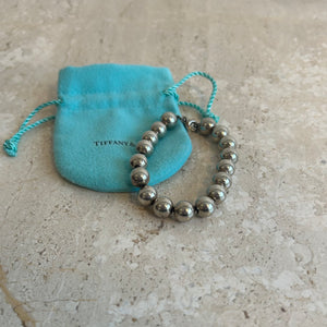 Pre-owned TIFFANY & CO. Sterling Silver Ball Bead Bracelet