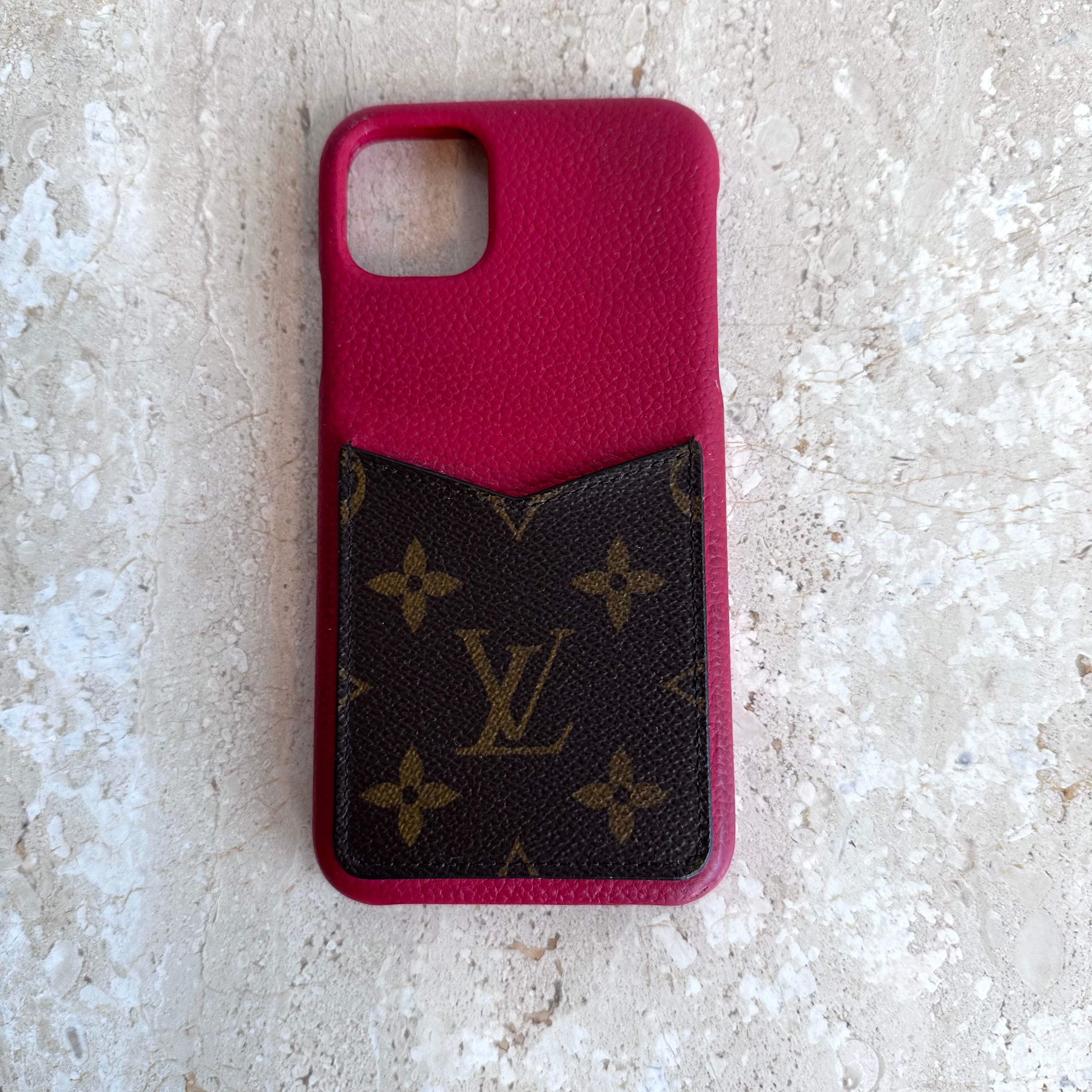 Pre-Owned LOUIS VUITTON iPhone 11 Pro Max Bumper Monogram Scarlett