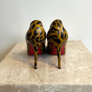 Pre-Owned CHRISTIAN LOUBOUTIN Brown Leopard Print Pigalle 100 - Size 41