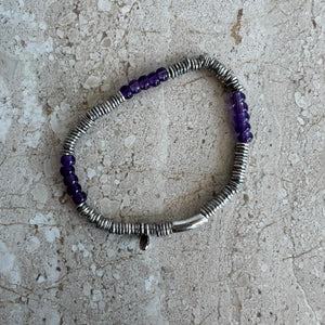 Pre-Owned  LINKS OF LONDON Mini SS and Amethyst Sweetie Bracelet