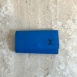 Pre-Owned LOUIS VUITTON Vintage Blue Epi Key Holder